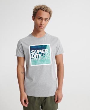 Superdry Japan Tie Dye Block Férfi Pólók Szürke | LDCWZ3718